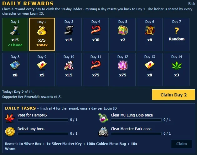 @daily rewards