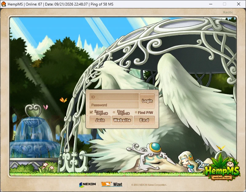 Creating an account in the game client