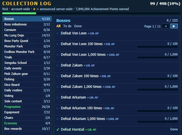 The Collection Log