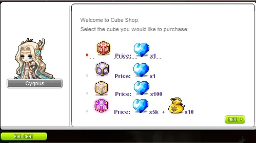Buying cubes at Cygnus